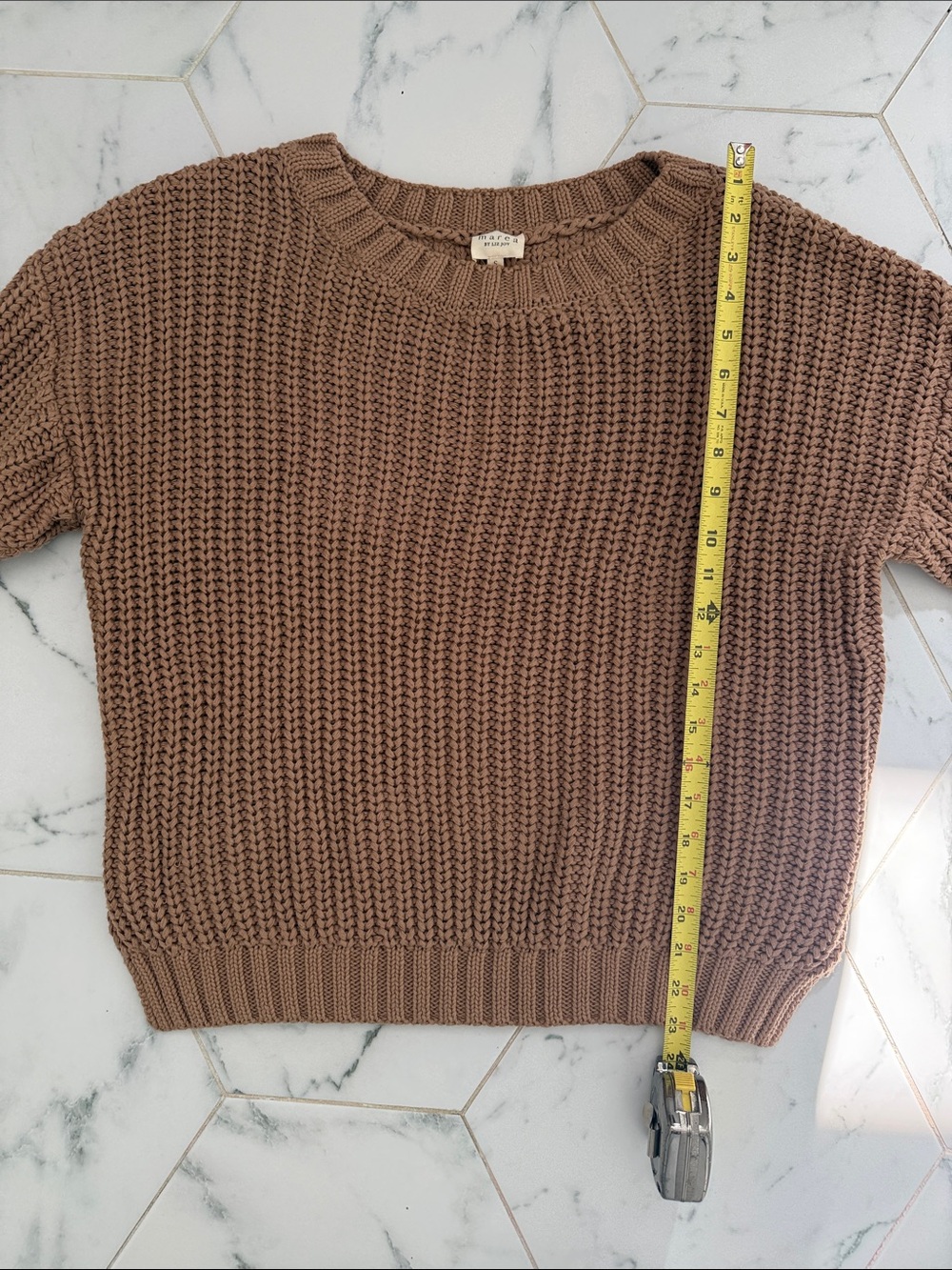 Marea Beach Crewneck Chunky Knit Sweater - Brown - Picture 4 of 8